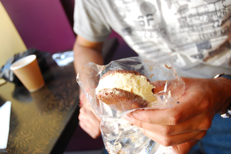 This Nanaimo Ice Cream sandwich was amazing! I wish I wasn't so full so I could eat more